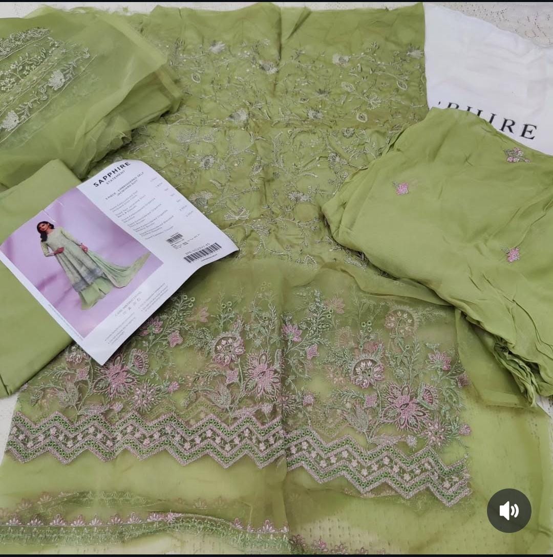 Heavily Embroidered lawn suit - Image 3
